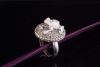 Frosch Ring mit Diamanten weiß braun und Tsavorit in 750er Weißgold 