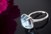 Moderner Blautopas Ring Kunstwerk mit Top Brillanten Weißgold 750 LP 3590,- 