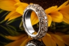 Memoire Ring in 750er Rotgold Weißgold mit 5 Carat Diamanten braun weiß 