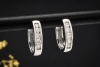 Klassische Creolen Ohrringe Ohrstecker mit Diamanten in 750er Weißgold 