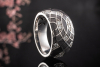 Leo Wittwer Ring mit Emaille Grau und Diamanten Brillanten Weißgold 750 