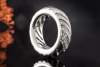 Odenwald Statement Ring mit Diamanten Offenes Design massiv in Weißgold 