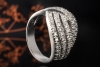 Ring Crossover Diamanten Brillanten Goldschmiedearbeit in Weißgold 750 