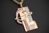 Jazychic Schütze Sternzeichen Anhänger Pink Saphir Diamanten in Roségold 