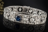 Antikes Art Déco Armband mit Saphir und Altschliff Diamanten Platin 950 