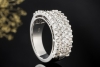 Ring Breiter Bandring mit Diamanten handgefertigt in 750er Weißgold 
