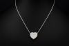 Al Coro Herz Collier Kette mit Anhänger mit Diamanten in 750er Weißgold 