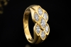 Stilvoller Ring Diamanten im Navette und Tropfenschliff in Gelbgold 750 