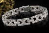 Art Déco Armband Rechteckiges Kreuz Design mit Diamanten 750er Weißgold 