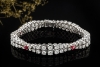 Raffiniertes Vintage Armband 12,5 Ct Rubine und Diamanten 750er Weißgold 
