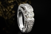 Diamant Ring Spannring Einkaräter Asymmetrische massive Weißgold Arbeit 