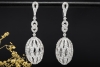 Große ovale Ohrhänger Ohrstecker mit 7 Carat Diamanten in 750er Weißgold 