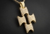 Victor Mayer Anhänger im Kreuz Design mit Diamanten in 750er Gelbgold 
