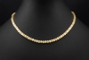 Tenniscollier Kette mit Diamanten Handarbeit in 750er Gelbgold Weißgold 
