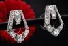 Art Déco Ohrringe Ohrstecker Altschliff Diamanten in Platin Handarbeit 