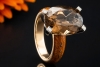 Victor Mayer Ring Cocktailring Rauchquarz und Diamanten in Gelbgold 750 