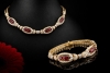 Cartier Paris Vintage Schmuckset Collier Armband Rubin Diamant Gelbgold 