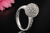 Designer Ring Kugel mit Diamanten in 750er Weißgold Goldschmiedearbeit 