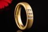 Meister Diamantring in 750er Gelbgold mattiert Trauring mit 9 Diamanten 
