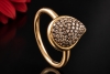 Hollfelder Creations Ring Tropfen mit braunen Diamanten in Roségold 750 