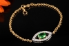 Hollfelder Armband Schutzauge Großer Tsavorit und Diamanten in Gold 750 