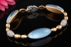 Hollfelder Armband Blauer Bergkristall Diamanten 750er Roségold Weißgold 