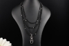 Exklusives Onyx Diamant Collier Kette und Anhänger wandelbar in Weißgold 