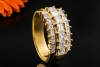 Ring mit Eckige Diamanten Carréschliff 2,80 Ct 750er Gelbgold Handarbeit 