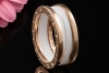 BVLGARI B.zero1 2-Band Ring Weiße Keramik 750er Roségold Größe 60 OVP 