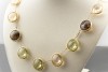 Imposantes Quarz Collier mit Brillanten in 750er Gelbgold 