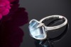 Moderner Blautopas Ring Kunstwerk mit Top Brillanten Weißgold 750 LP 3590,- 