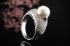 Bvlgari Ring Perlenring mit Perle Diamanten Brillanten in 750er Weißgold 