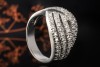 Ring Crossover Diamanten Brillanten Goldschmiedearbeit in Weißgold 750 