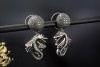 Buchwald Ohrringe Drache 2 in 1 mit Diamanten in Weißgold 750 Ohrstecker 