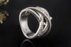 Al Coro Ring Großes Modell verspielt mit Diamanten in 750er Weißgold 