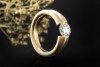 Niessing Spannring Solitär Ring mit Diamant Brillant 1,25 Carat Gelbgold 
