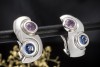 Odenwald Ohrclips Ohrstecker Tango mit Saphir Blau Violett Weißgold 750 