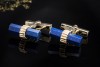 Manschettenknöpfe Tiffany & Co. T-Bar mit Lapislazuli in 750er Gelbgold 