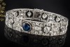 Antikes Art Déco Armband mit Saphir und Altschliff Diamanten Platin 950 