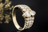 Ring Diamant Tropfen und Brillanten Detailverliebte Gelbgold Handarbeit 