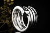 Gucci Chiodo Nagel Ring mit 4 Reihen Massiv in 750er Weißgold Größe 56 