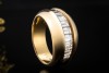 Cartier Baguette Ring Vintage mit Diamanten Halbmemoire in Gelbgold 750 