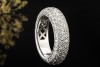 Al Coro Ring Bandring mit Diamanten 2/3 Memoire in 750er Weißgold Gr 56 