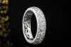 Moderner Memoire Designer Ring mit Diamanten in 750er Weißgold Größe 54 