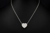 Al Coro Herz Collier Kette mit Anhänger mit Diamanten in 750er Weißgold 
