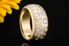 Sternenhimmel Ring mit feurigen Diamanten Handarbeit in 585er Gelbgold 