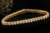 Klassisches Luxus Tennisarmband Armband 4,35 Ct. Diamanten Gelbgold 750 