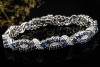 Saphir Armband Klassische Goldschmiedearbeit mit Diamanten Weißgold 750 