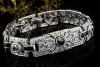 Antikes Armband mit Diamanten und Onyx Vollbesatz in 750er Weissgold 
