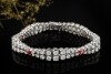 Raffiniertes Vintage Armband 12,5 Ct Rubine und Diamanten 750er Weißgold 